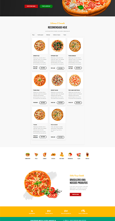 modelo site pizzaria